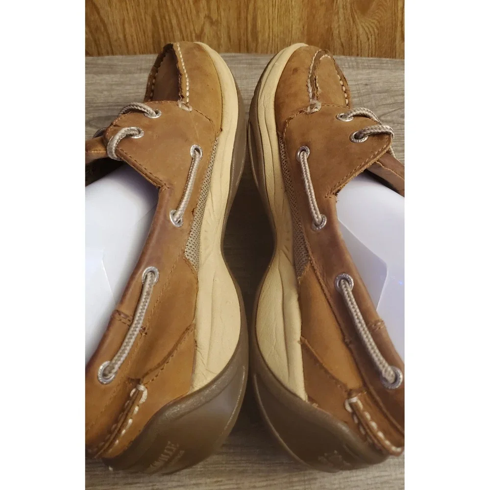 Margaritaville Angler Leather Boat Shoes Men's‎ Size 9.5 Brown
